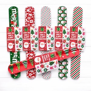 Cadeaux de Noël pour bracelets pour enfants – Étiquettes-cadeaux « SLAPPY Christmas », échange de classe, bas de Noël, en vrac ou à l'unité