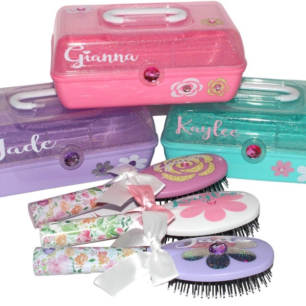 Scatola per trucchi personalizzata, Mini scatola per cosmetici personalizzata, Mini custodia per trucchi, Custodia per trucchi personalizzata, Scatola per trucchi, Scatola regalo per ragazza di fiori