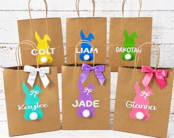 Personalized Easter Gift Bags – Custom Bunny Treat Bags – Easter Party Favors – Classroom Exchange – Teacher & Church Gifts