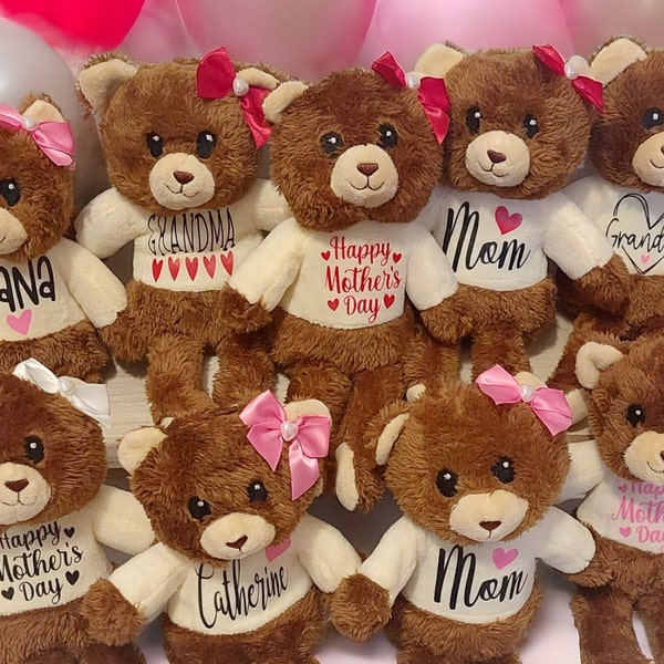 Personalized Mother's Day Gift - 10" Plush Bear - Gift for Mom - Gift For Grandma - Personalized Plush - Happy Mother's Day - Gift For Moms