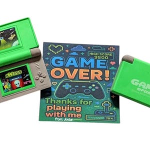 Gamer Birthday Party Favors – Game Controller Eraser GAME OVER! Card – Kids Party Goodie Bag Fillers – Ready to Gift - Video Game Party