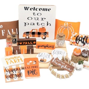 HERBST Dekor Puppenhaus Miniaturen, Herbst Dekor Schilder, Herbst Dekor Kissen, Herbstkranz, Herbst Kürbisse, Halloween Puppenhaus Dekor Bundle, 1:12