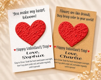 Seed Heart Plantable Valentines - Eco-Friendly Valentine’s Day Cards, Kids & Teacher Valentines - Non-Candy Valentines - Classroom Exchange