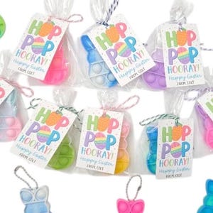 Easter Bunny Style Fidget Gifts – Classroom Exchange Favor with Personalized Tag | Fun Easter Party Favors – Bulk Easter Gifts