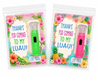 Mini torce a tema Luau, bomboniere per feste di compleanno hawaiane, sacchetti regalo per feste estive tropicali, regalini per bambini senza caramelle