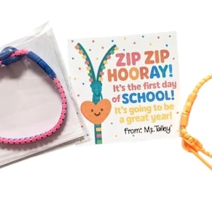 Class Gift From Teacher, Back to School Zipper Bracelet Gifts – First Day of School Favor – Student Gifts, Classroom Welcome Gift