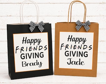 Bolsas de regalo personalizadas para el Día de Acción de Gracias - Bolsas de regalo para la fiesta de Acción de Gracias - Recuerdos para el Día de Acción de Gracias - Bolsas de regalo con nombre