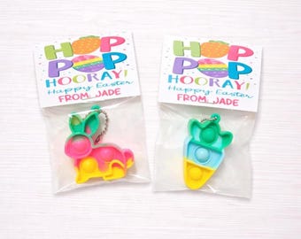 Easter Themed Popper Fidget Keychain – Classroom Exchanges - Easter Party Favors – Bulk Easter Gifts - Easter Basket Stuffers