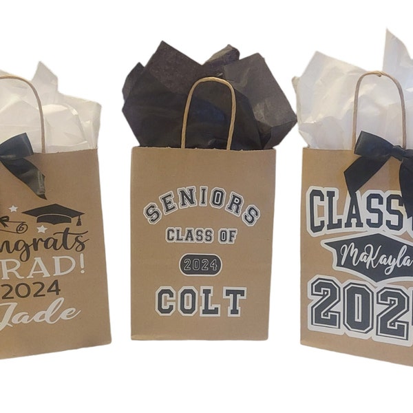 Customizable Graduation Gift Bags - Personalized Message Option - High School & College Grads - Graduation Gift Bag - Senior Year Gift