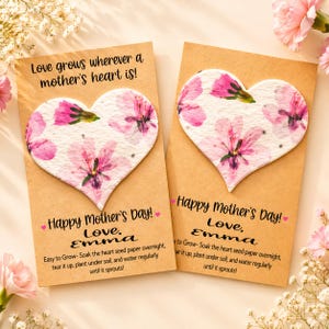 Recuerdos para el Día de la Madre: Corazones con Semillas, Regalos para el Día de la Madre, Corazones con Semillas Plantables, Recuerdos para el Día de la Madre al por mayor, Regalos Ecológicos, Recuerdos para Fiestas en el Jardín