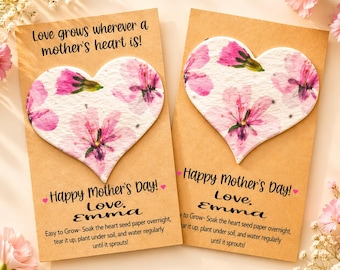 Mother's Day Seed Heart Favors, Mother's Day Gift, Plantable Seed Hearts, Bulk Mother's Day Favors, Eco Friendly Gifts, Garden Party Favors