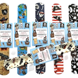 Pirate Birthday Slap Bracelet Favors – "AHOY MATEY! Thanks for coming to my PARRRTY!" – Pirate Party Goodie Bag Stuffers - Boys Birthday