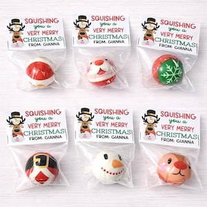 Bolas blandas con temática navideña - Listas para regalar - Recuerdos navideños al por mayor - Fiestas navideñas de clase - Regalos para estudiantes - Regalos para calcetines navideños