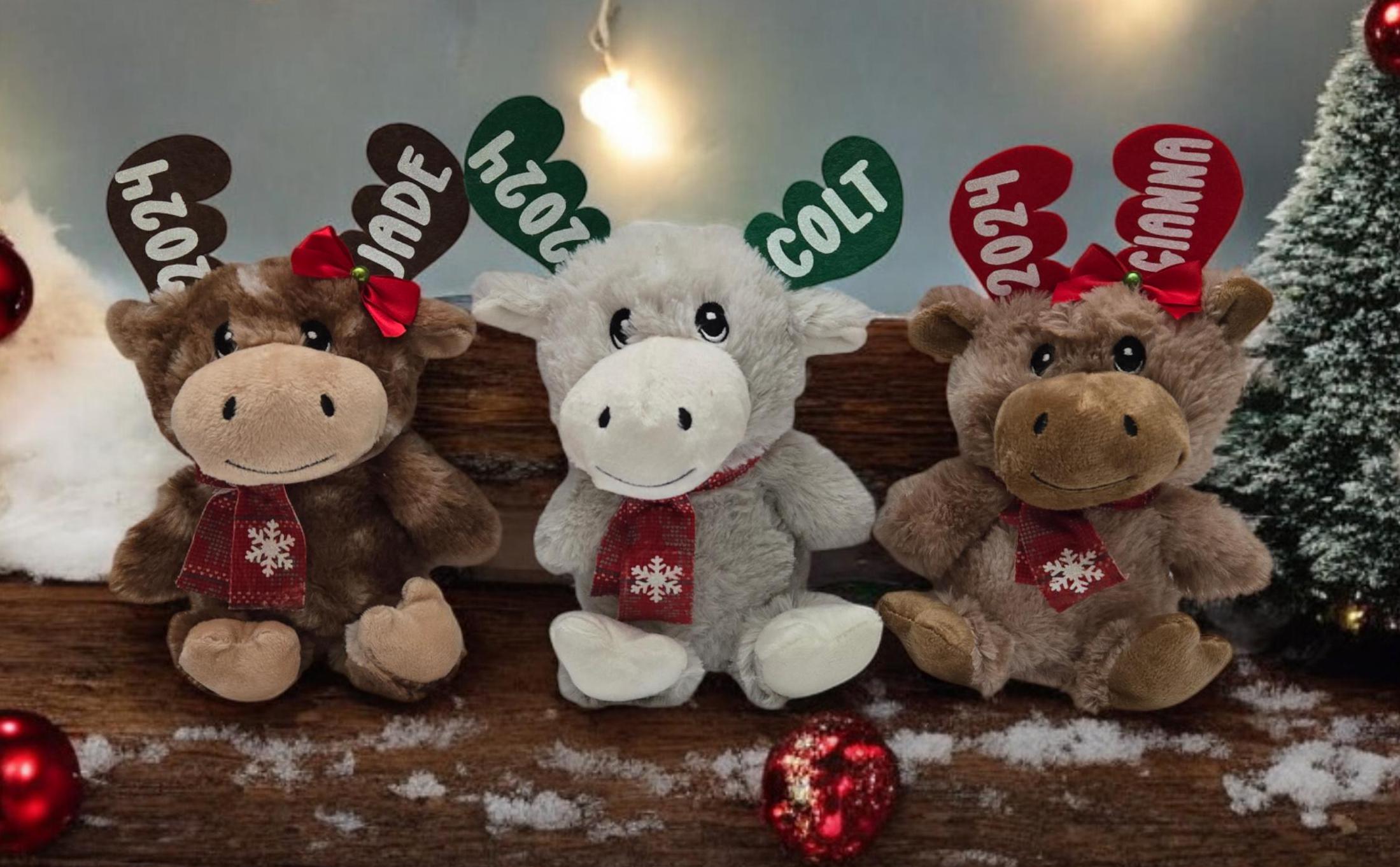Personalized Chocolate-scented Christmas Moose Plush | Soft and