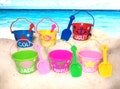 Personalized Kids Beach Buckets w/ Matching Shovels - Birthday Party Favors - End of School Year Gifts - Beach Toys - Easter Baskets