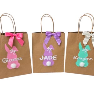 Bolsas de regalo de Pascua personalizadas, bolsas de conejito personalizadas, recuerdos de Pascua, intercambios para el aula, regalos para maestros y para la iglesia. imagen 5