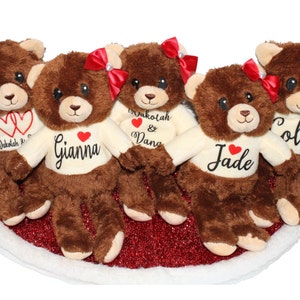 Personalized 10" Valentine's Day Plush Bear - Custom Name Stuffed Bear - Gift For Kids - Valentine's Day Gift - Anniversary Gift, VDAY Gift