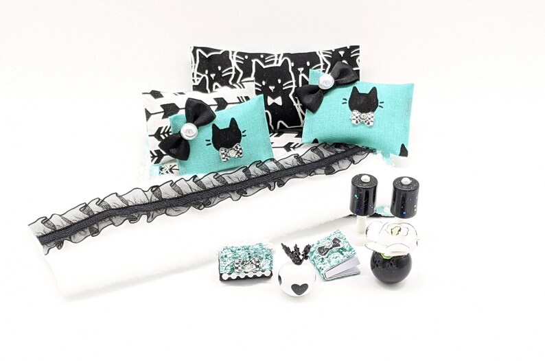 Kids Dollhouse Kitty Cat Bedroom Set Wood Dollhouse - Etsy