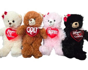 Personalized 13&quot; Valentine&#39;s Day Plush Bear - Custom Name Stuffed Bear - Gift For Kids - Valentine&#39;s Day Gift - Anniversary Gift, VDAY Gift