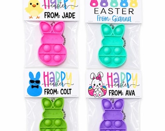 Easter Bunny Style Fidget Gifts – Classroom Exchange Favor with Personalized Tag - Fun Easter Party Favors – Bulk Easter Gifts