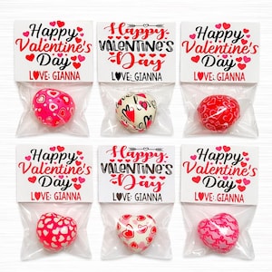 Heart Squishy Heart Valentines - Bulk Non Candy Valentines - Valentine's Day Party Favors - Student Gifts - Galentine's Day