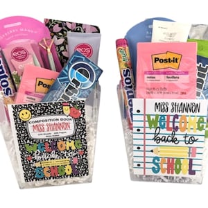Personalized Teacher Gift Container – School Themed – First Day of School Gift, Teacher Gift Bag - Welcome Back To School Teacher Gift