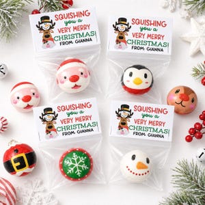 Palline squishy a tema natalizio - Pronte da regalare - Bomboniere natalizie all'ingrosso - Feste di Natale in classe - Regali per studenti - Regali di Natale immagine 3