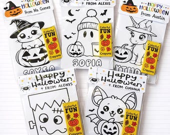 Personligt Halloween-målarset: Barnaktivitet med kritor, Halloween-presenter i stora mängder, studentpresenter, buskorgar, bus eller godis