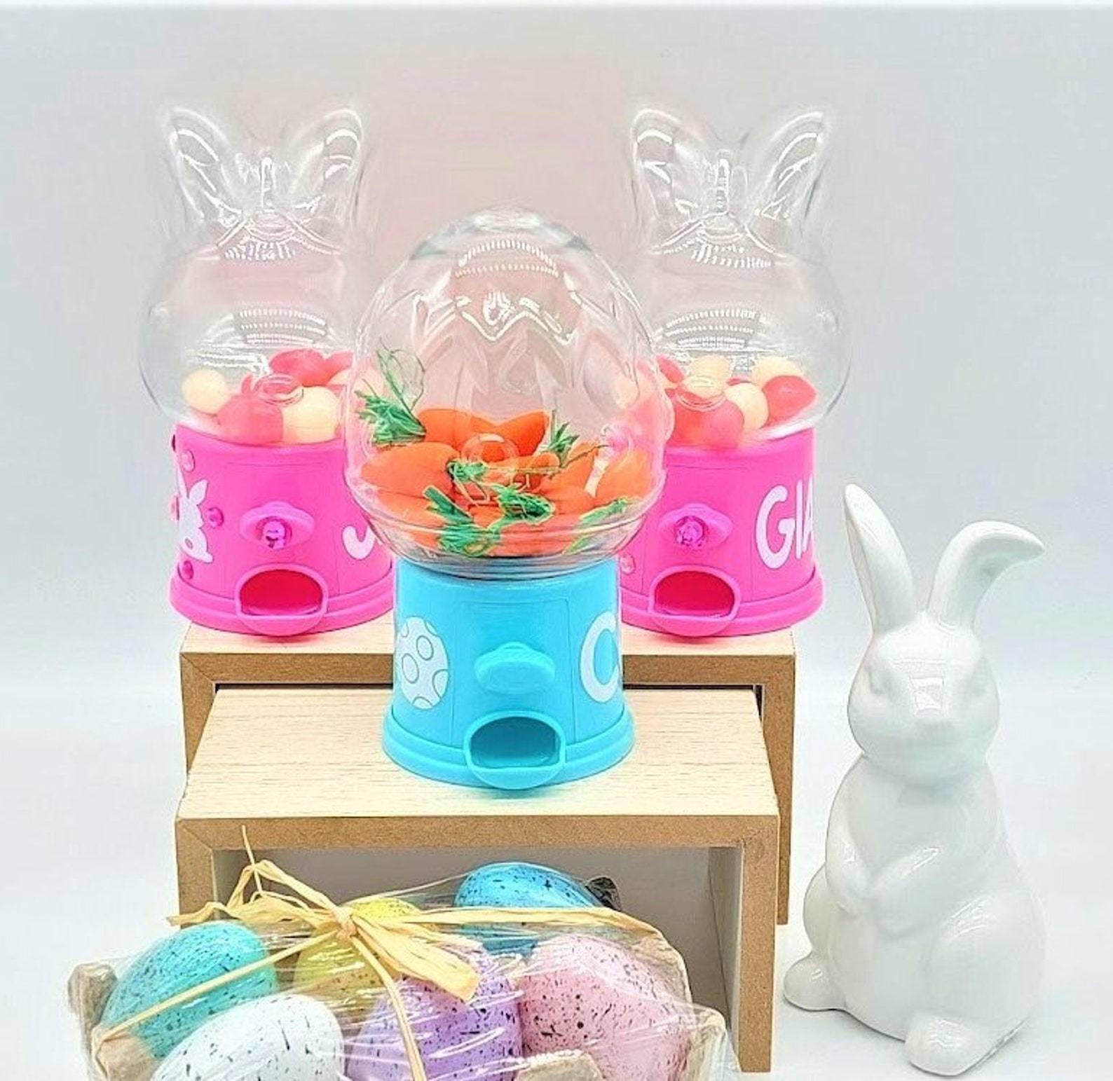 Personalized Easter Candy Dispenser Bunny Shaped Gumball Etsy