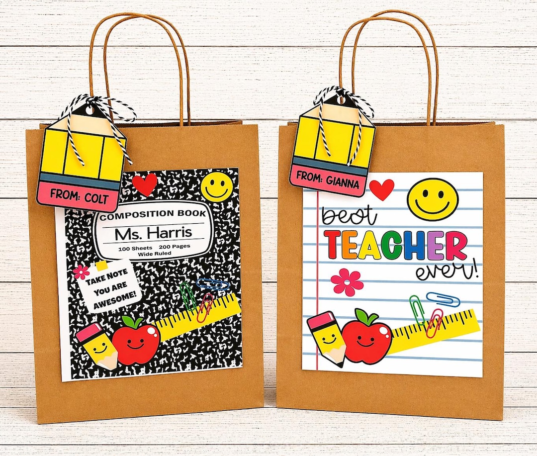 Personalized Teacher Gift Bag , Teacher Appreciation Day, End of School ...