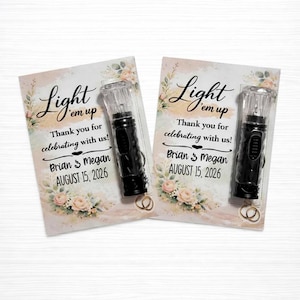 Mini linternas personalizadas para bodas - Tarjeta luminosa - Nombres y fecha personalizados - Listo para entregar - Recuerdos para recepción