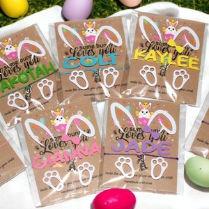 Personalized Easter Bunny Bracelet -  Bunny Charm Bracelet - Easter Gift - Easter Basket Stuffer - Kids Easter Gifts - Some Bunny Loves You