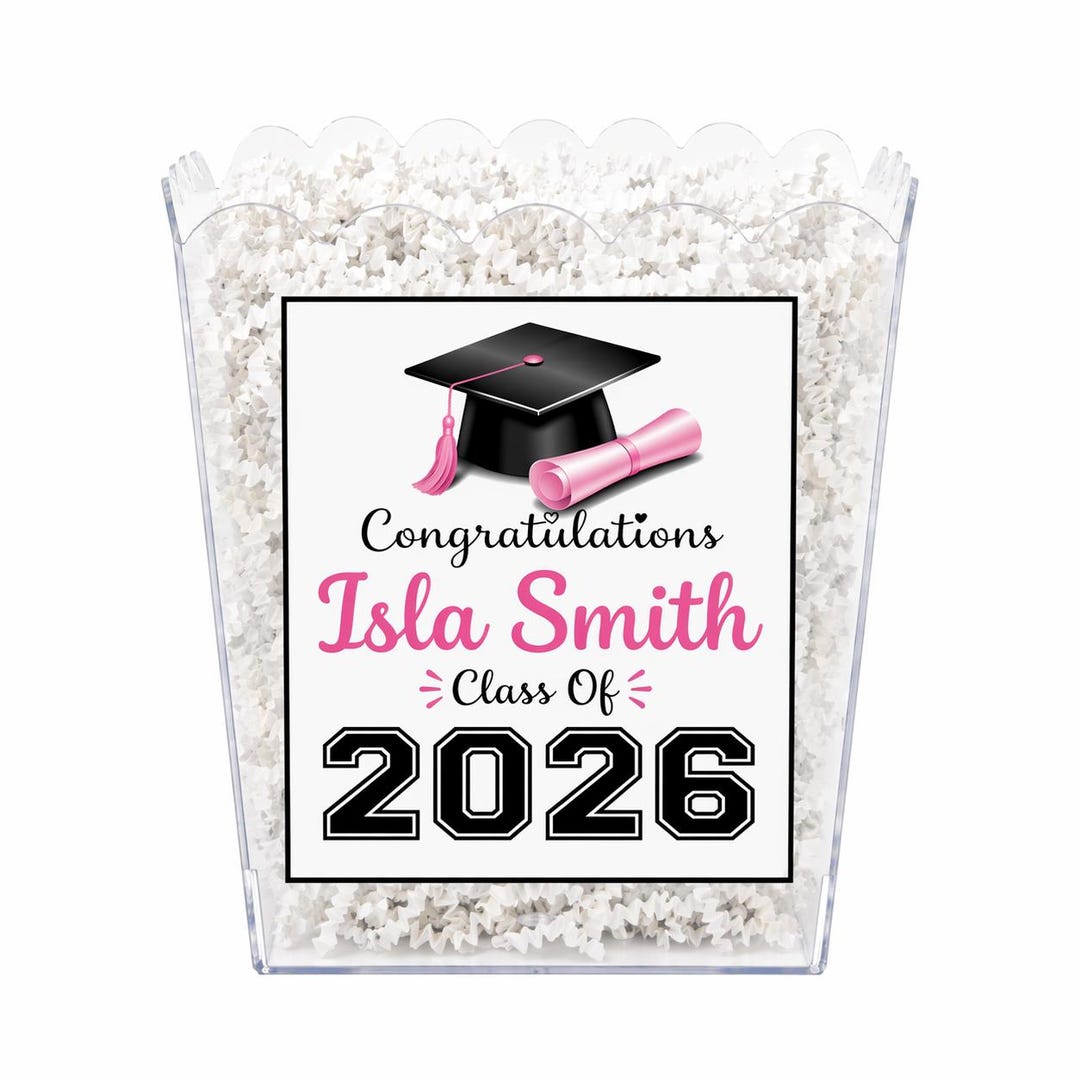 Graduation Containers Personalized Pink Graduation Container – End of Senior Year - Senior ...