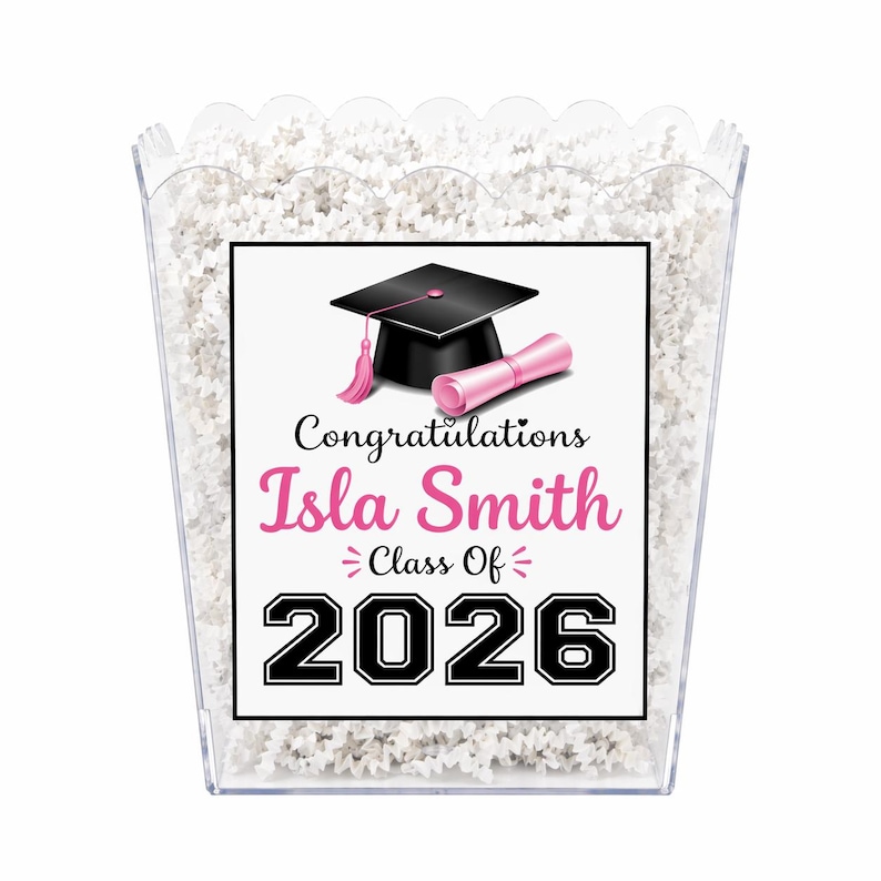 Personalized Pink Graduation Container – End of Senior Year - Senior ...