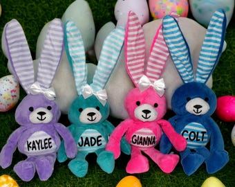 Conejito de Pascua personalizado de peluche - Divertidos conejitos de 35 cm - Perfecto para cestas de Pascua, búsquedas de huevos de Pascua, regalos de Pascua y recuerdos de fiesta de Pascua