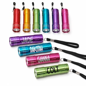 Kids Personalized Flashlights - Perfect for Party Favors - Birthday Party - LED Light - Non Candy Kids Favors - Classroom Gift