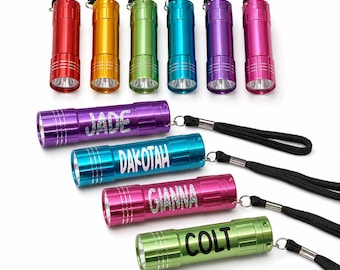 Kids Personalized Flashlights - Perfect for Party Favors - Birthday Party - LED Light - Non Candy Kids Favors - Classroom Gift
