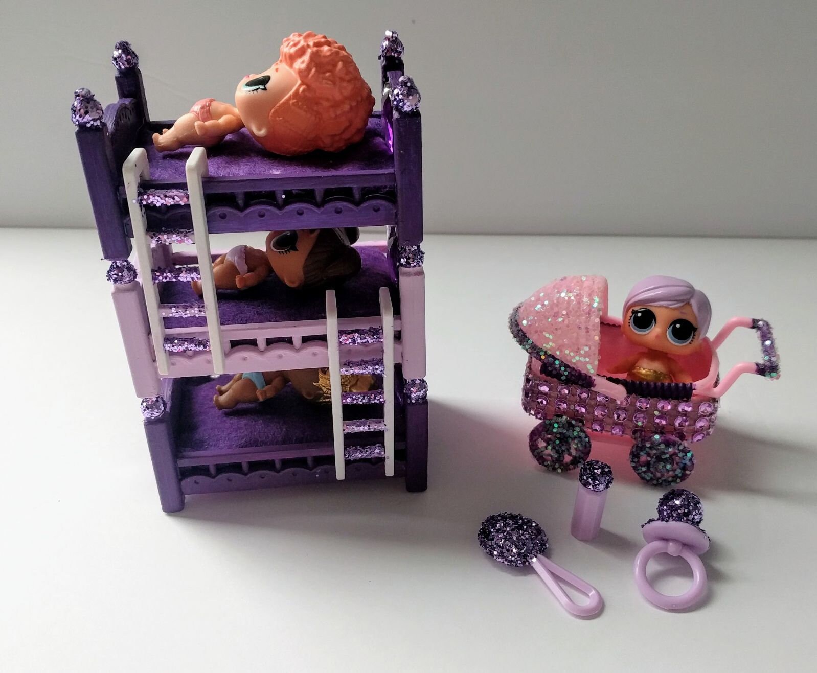 LOL Surprise Doll Custom Trio Bed and Stroller Set LOL Etsy