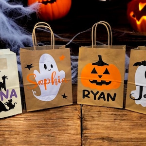Gepersonaliseerde Halloween-cadeauzakjes - 4 spookachtige ontwerpen - Spoken - Heks - Pompoen - Kofferbak - Halloweencadeaus - Feestartikelen