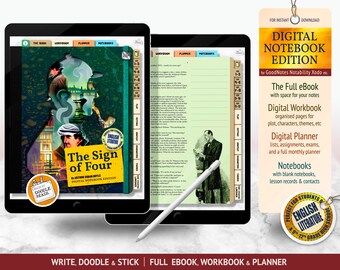 The Sign of Four: Digital Notebook Edition - for Notability, Goodnotes, on iPad & tablets. Great for GCSE English Literature Revision
