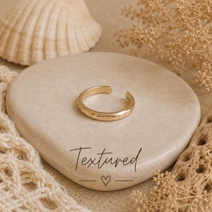 14k Gold Filled Toe Ring: Adjustable Textured Body Jewelry