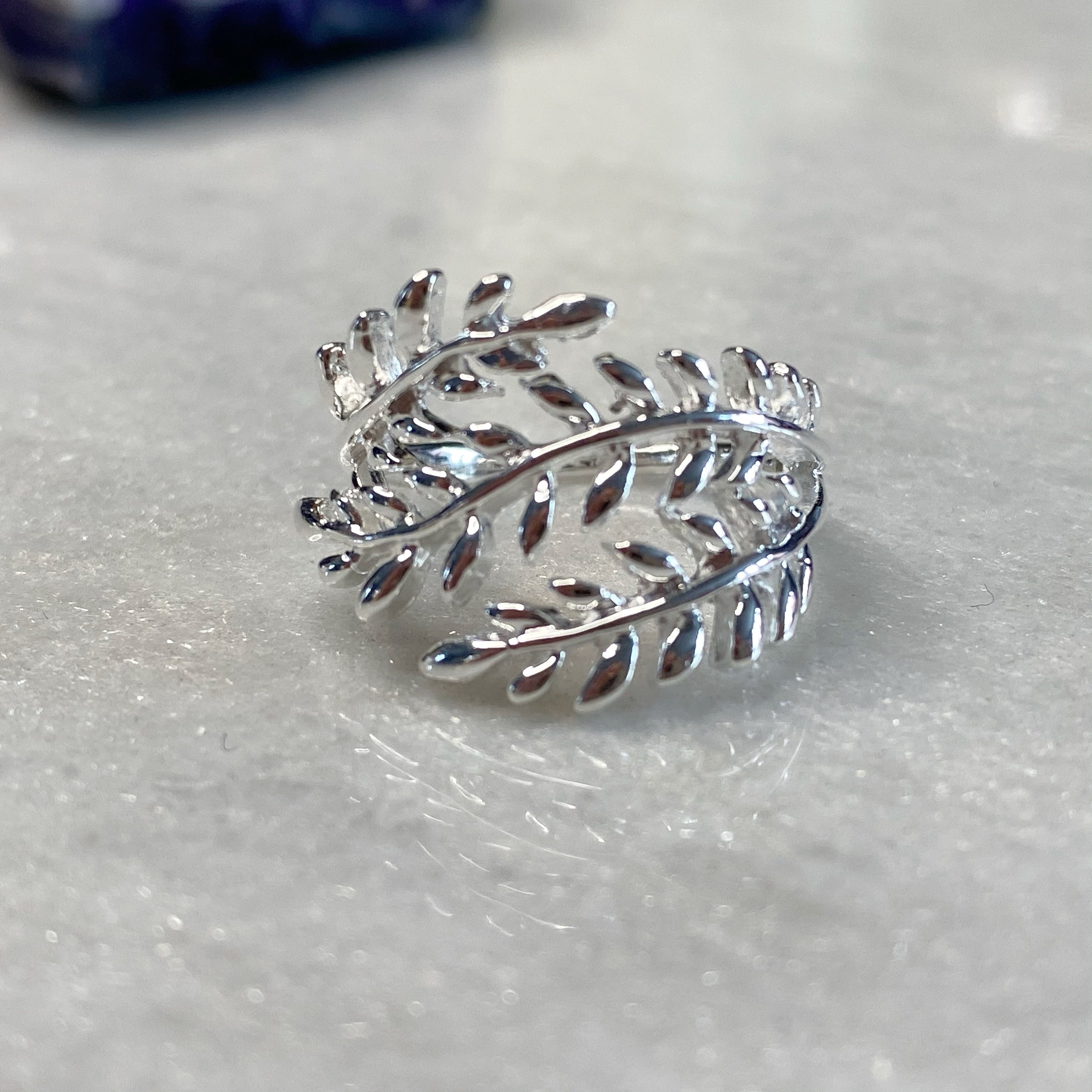 Leaf Ring Silver Leaf Ring Sterling Silver Ring Laurel Leaf Etsy UK