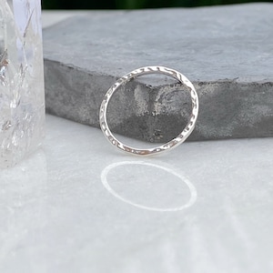 Thin Sterling Silver Stackable Rings, Silver Stacking Rings, Silver Ring Dainty Simple Silver Ring Hammered Silver Rings Silver Band