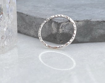 Thin Sterling Silver Stackable Rings, Silver Stacking Rings, Silver Ring Dainty Simple Silver Ring Hammered Silver Rings Silver Band