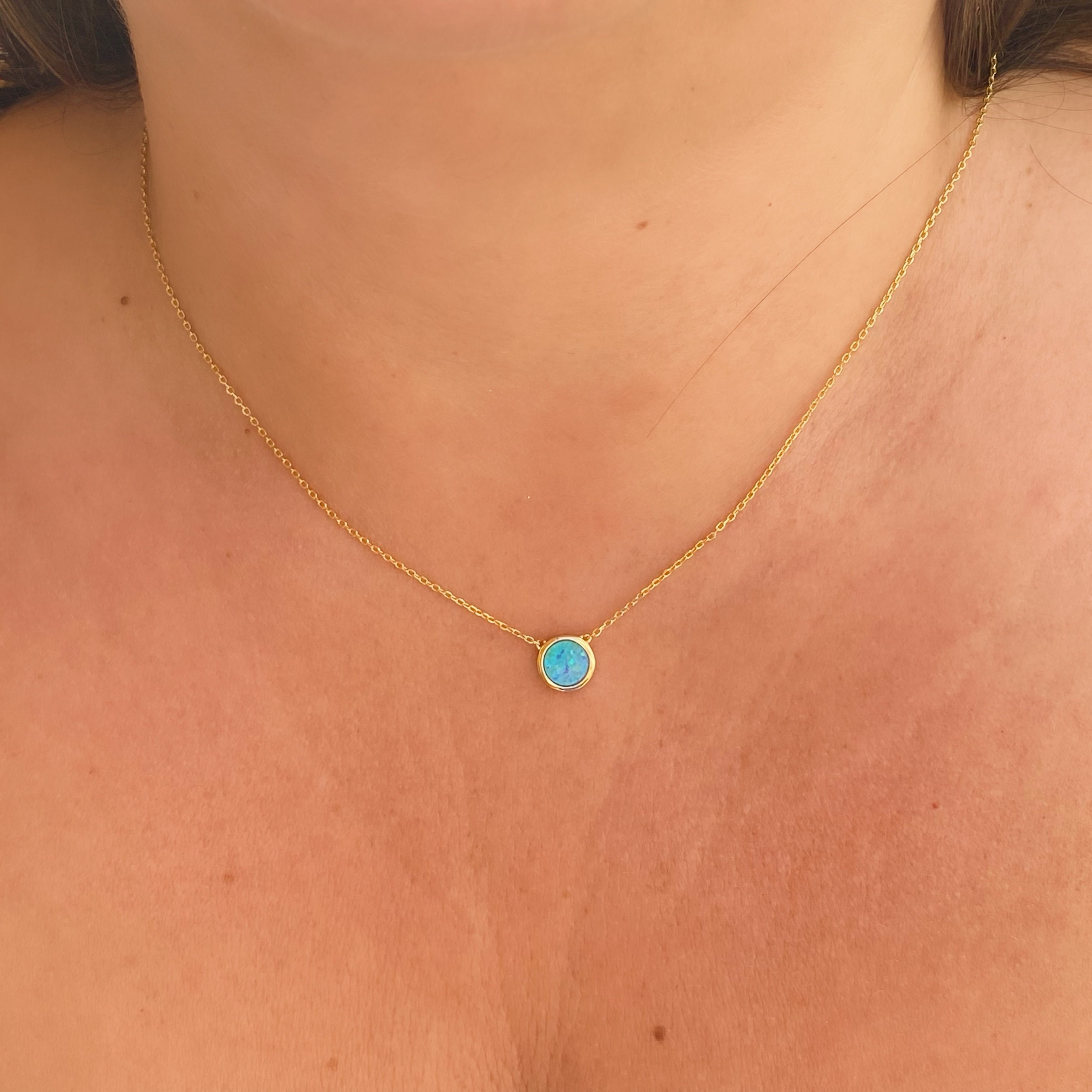 Delicate opal hotsell necklace