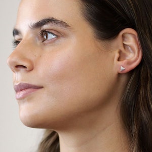Triangle Stud Earrings - Silver Stud Earrings - Geometric Stud Earrings - Silver Triangle post earrings - Double Triangle Earrings