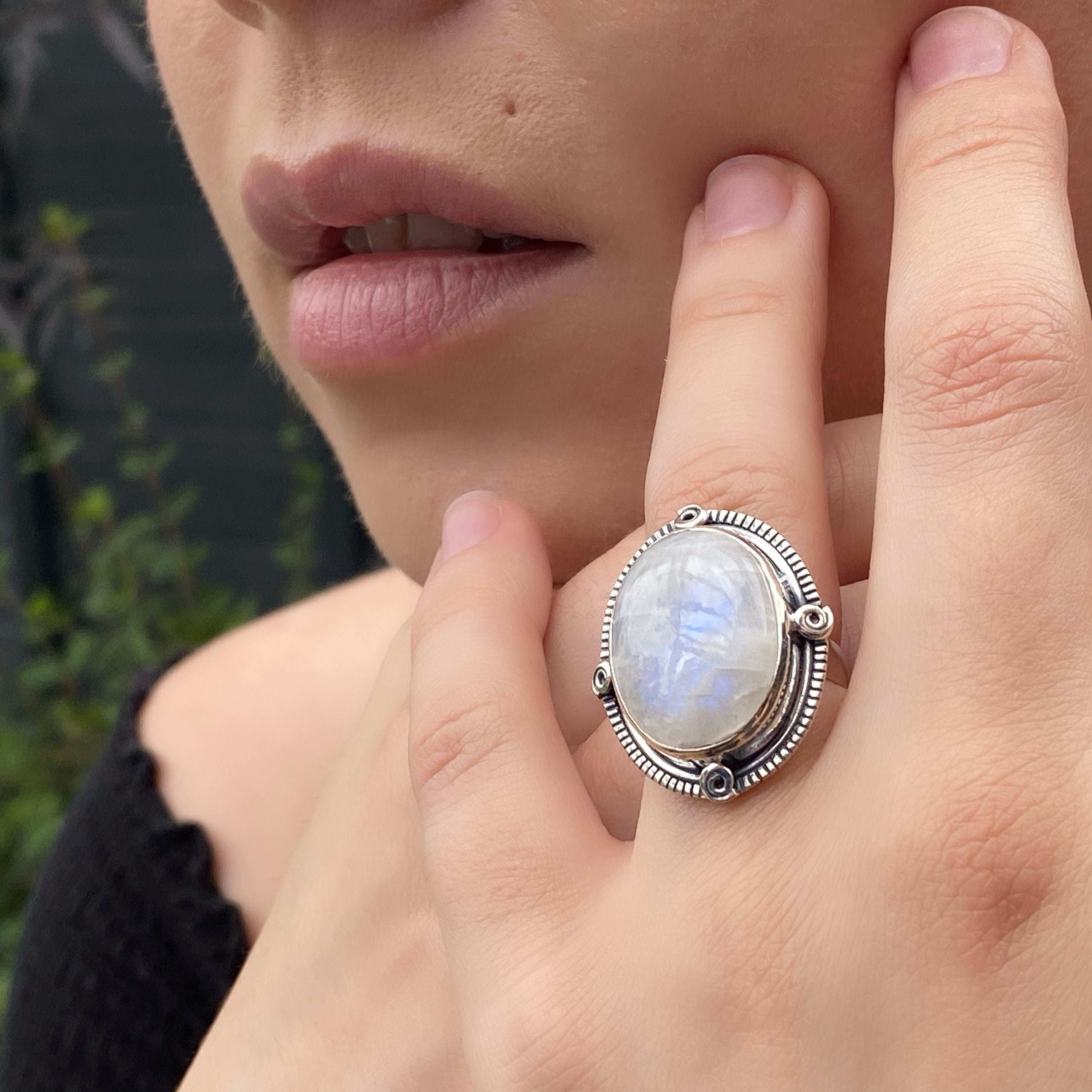 Moonstone Ring Sterling Silver, Oval Shape Boho Ring AR-1108 | Moonstone  ring sterling silver, Sterling silver jewelry, Silver rings