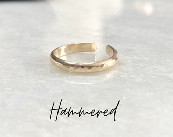 Bague D'orteil En Or Jaune 9 Carats - Ajustable - Poinçon 9K - Diamètre 1,4 Cm, épaisseur 2 Mm - Bijou Discret Et élégant