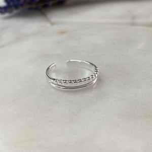 925 Solid sterling silver toe ring, dainty toe ring, silver midi ring, adjustable silver toe ring, festival jewellery, adjustable ring