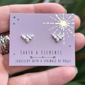 Bee stud earrings |  Sterling silver bee earrings | Cute bee studs |  sterling silver bee studs  | Gift Idea